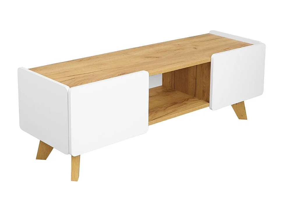 Szafka RTV LETT 135 biała/dąb