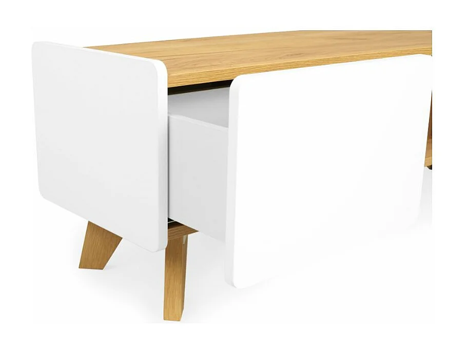 Szafka RTV LETT 135 biała/dąb