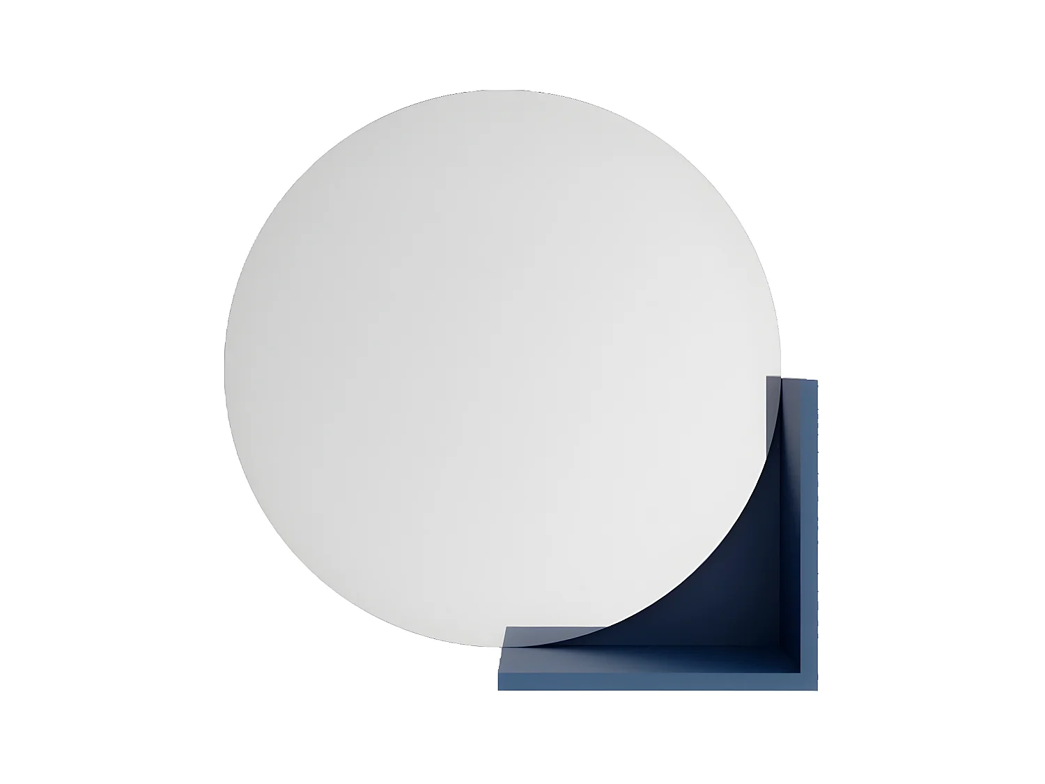 Miroir rond bleu marine avec étagère LUCIJA / diamètre 60 cm