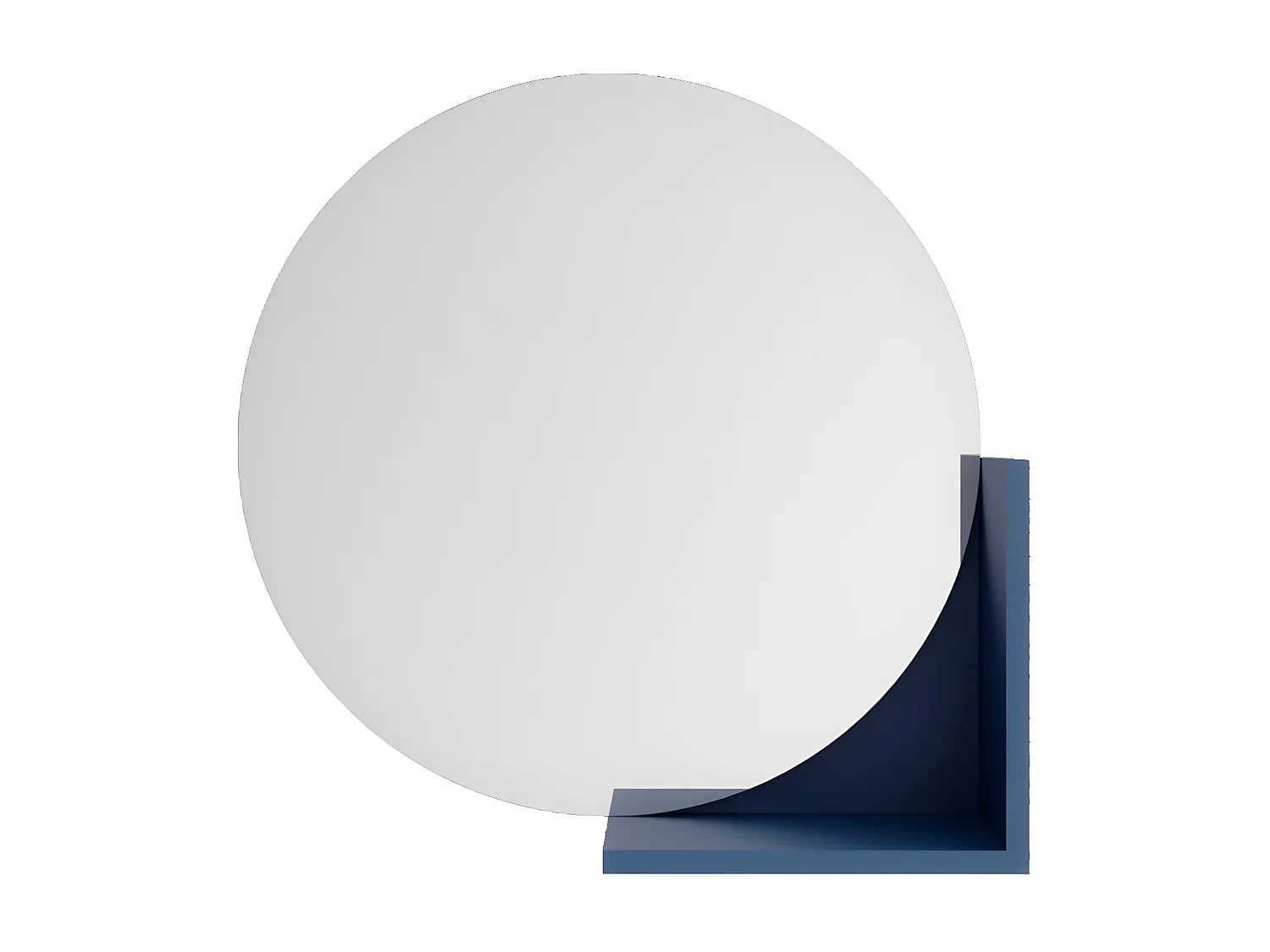 Okrągłe Granatowe Lustro z półką Lucija / średnica 60 cm