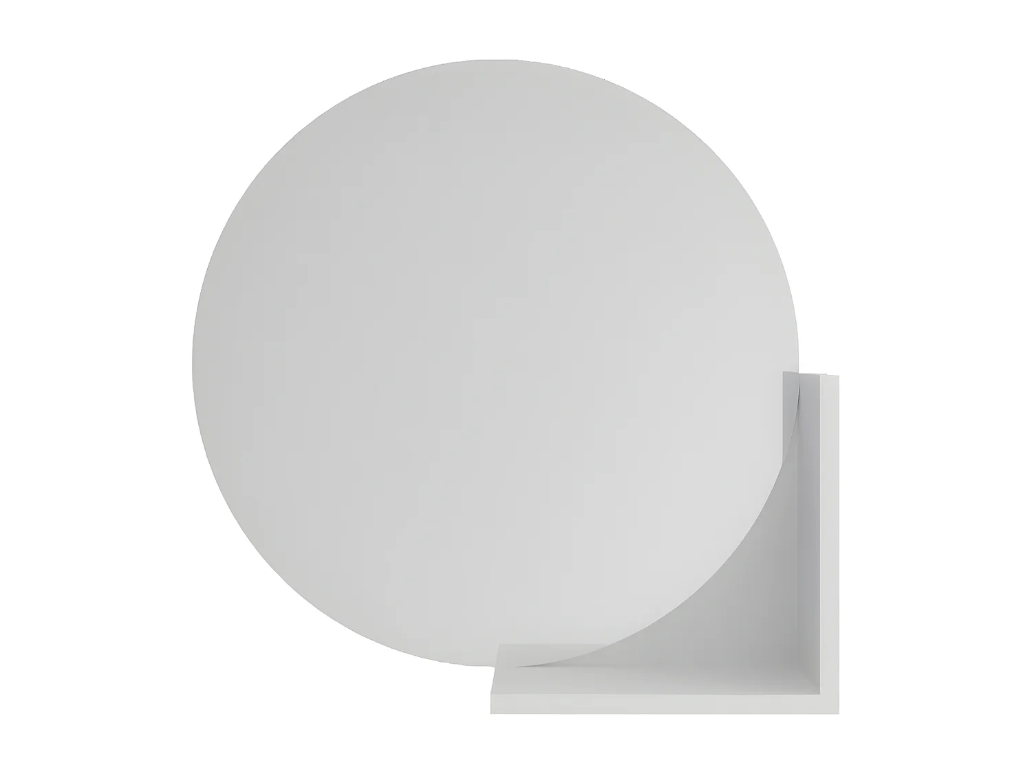 Miroir rond blanc avec étagère LUCIJA / diamètre 60 cm