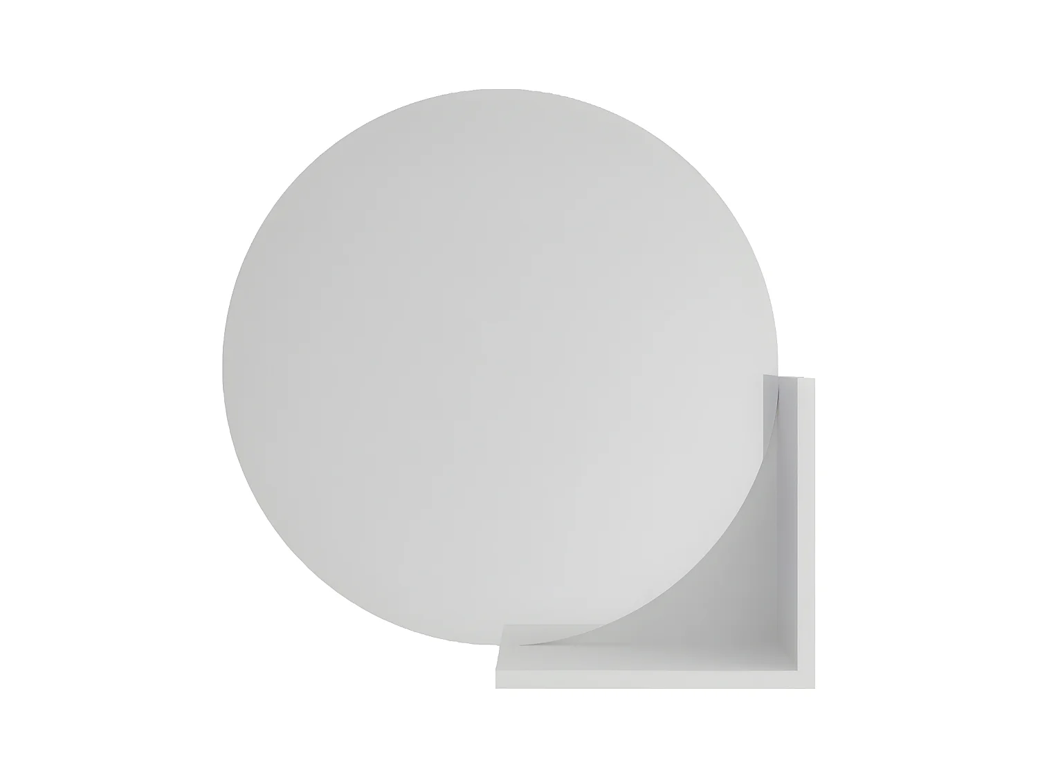Miroir rond blanc avec étagère LUCIJA / diamètre 60 cm