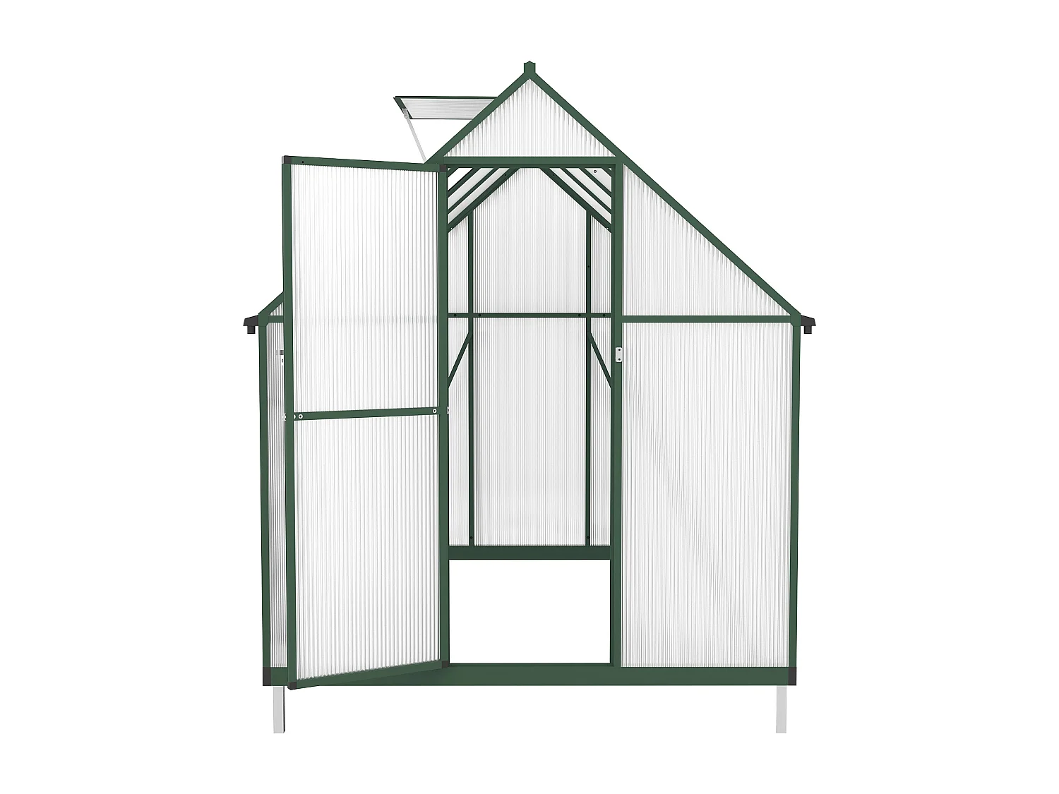 Serre de jardin en polycarbonate et aluminium - 4 m² - Vert - ASTELIA