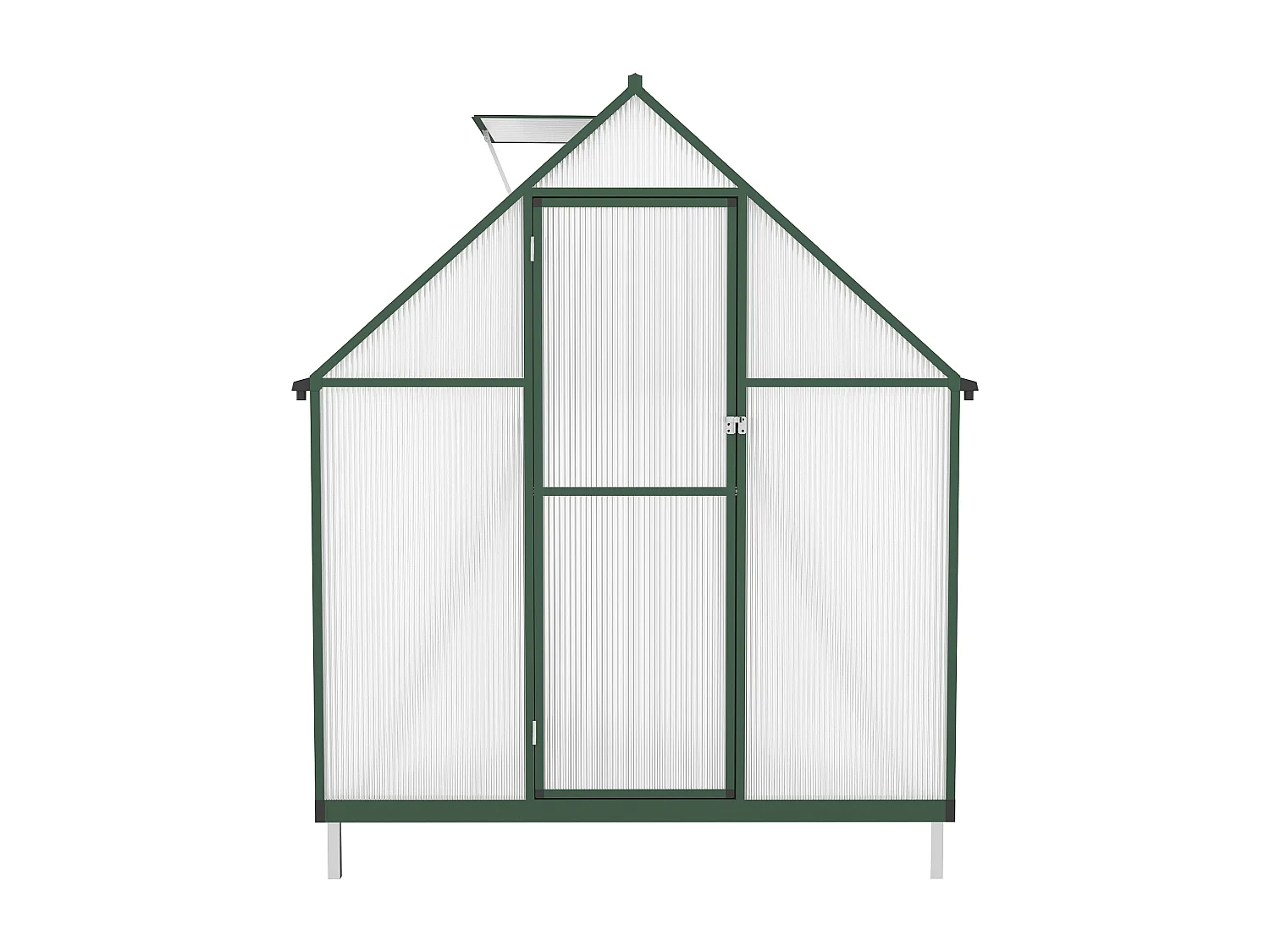 Serre de jardin en polycarbonate et aluminium - 4 m² - Vert - ASTELIA