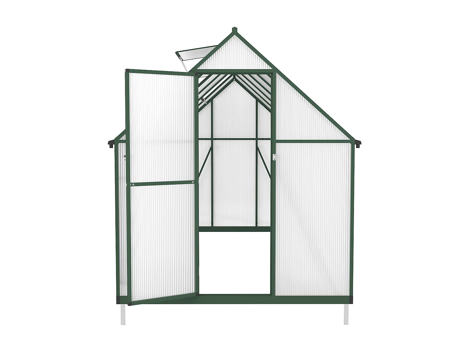 Tuinkas van polycarbonaat en aluminium - 6 m² - Groen - ASTELIA