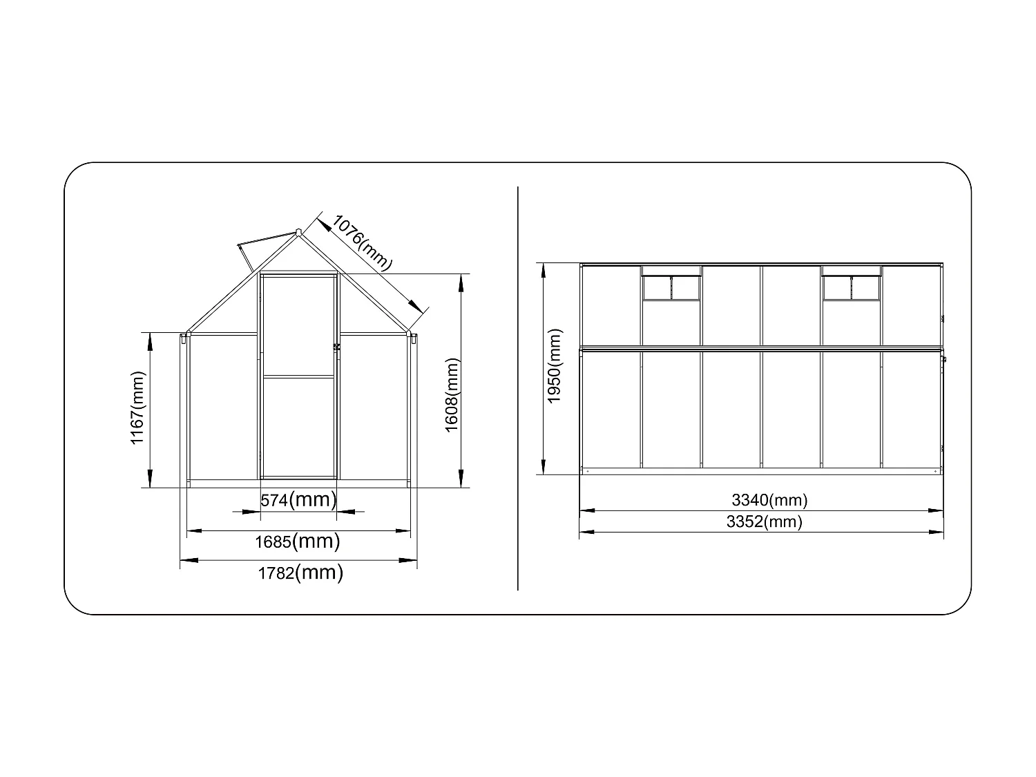 Tuinkas van polycarbonaat en aluminium - 6 m² - Groen - ASTELIA