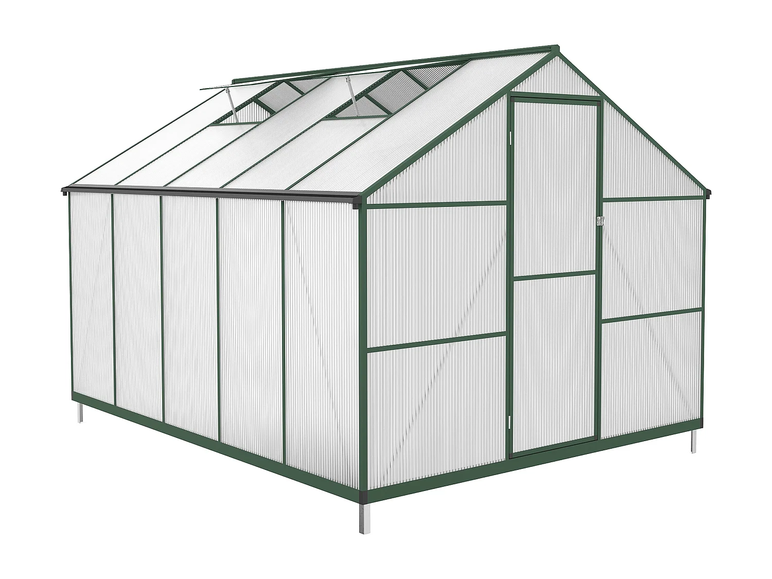 Tuinkas van polycarbonaat en aluminium - 7,48 m² - Groen - ASTELIA