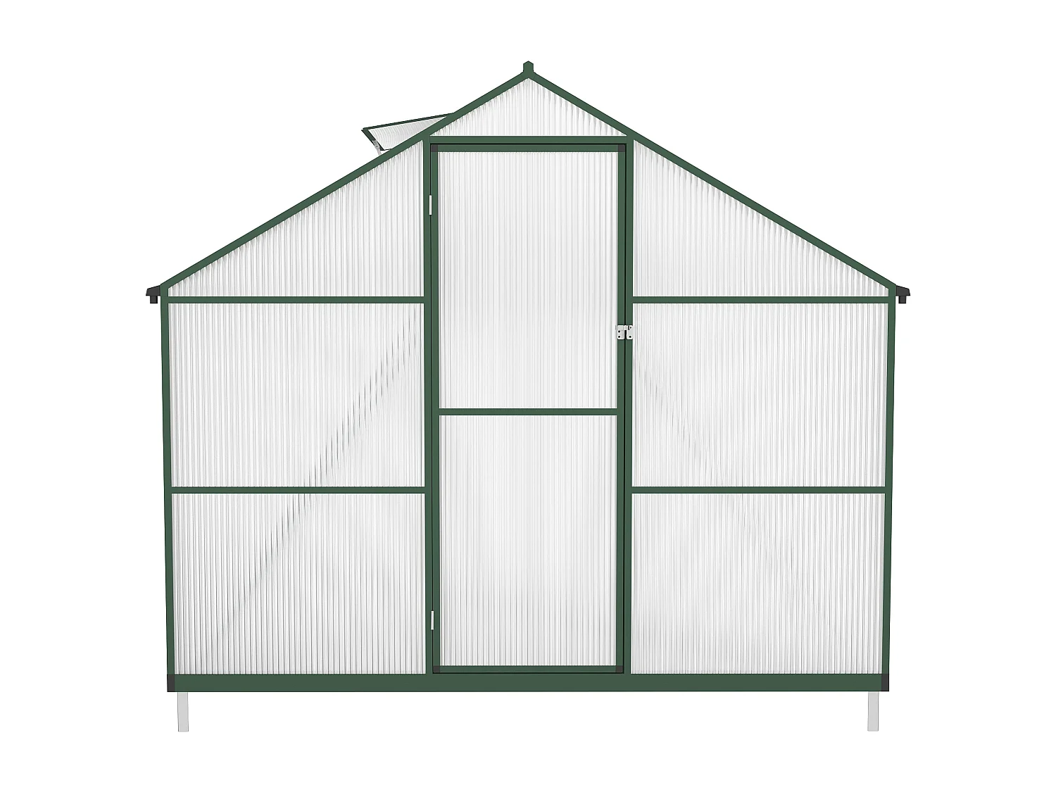 Serre de jardin en polycarbonate et aluminium - 10,42 m² - Vert - ASTELIA
