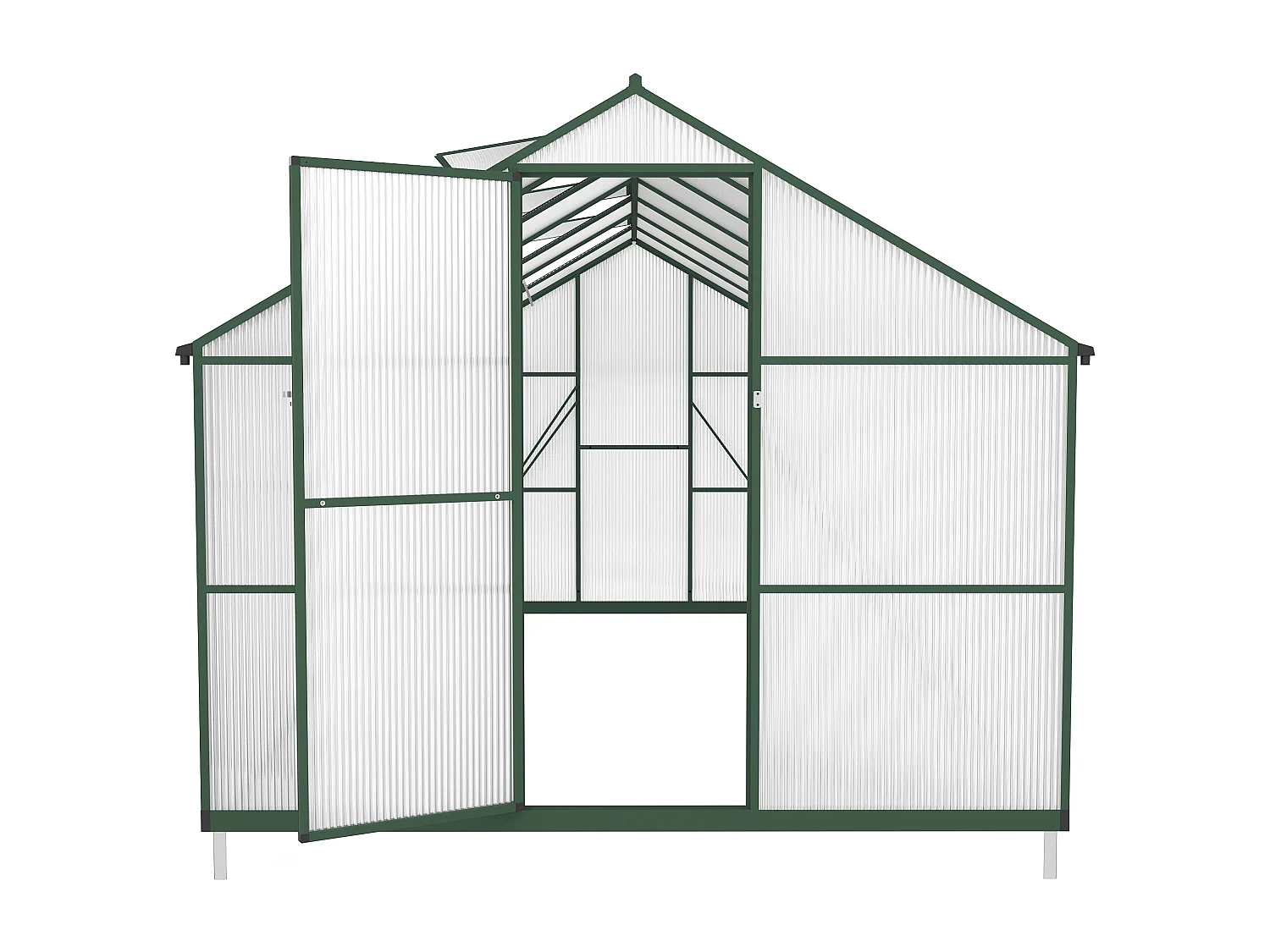 Tuinkas van polycarbonaat en aluminium - 10,42 m² - Groen - ASTELIA