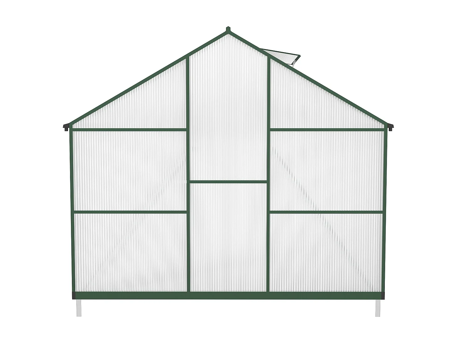 Tuinkas van polycarbonaat en aluminium - 10,42 m² - Groen - ASTELIA