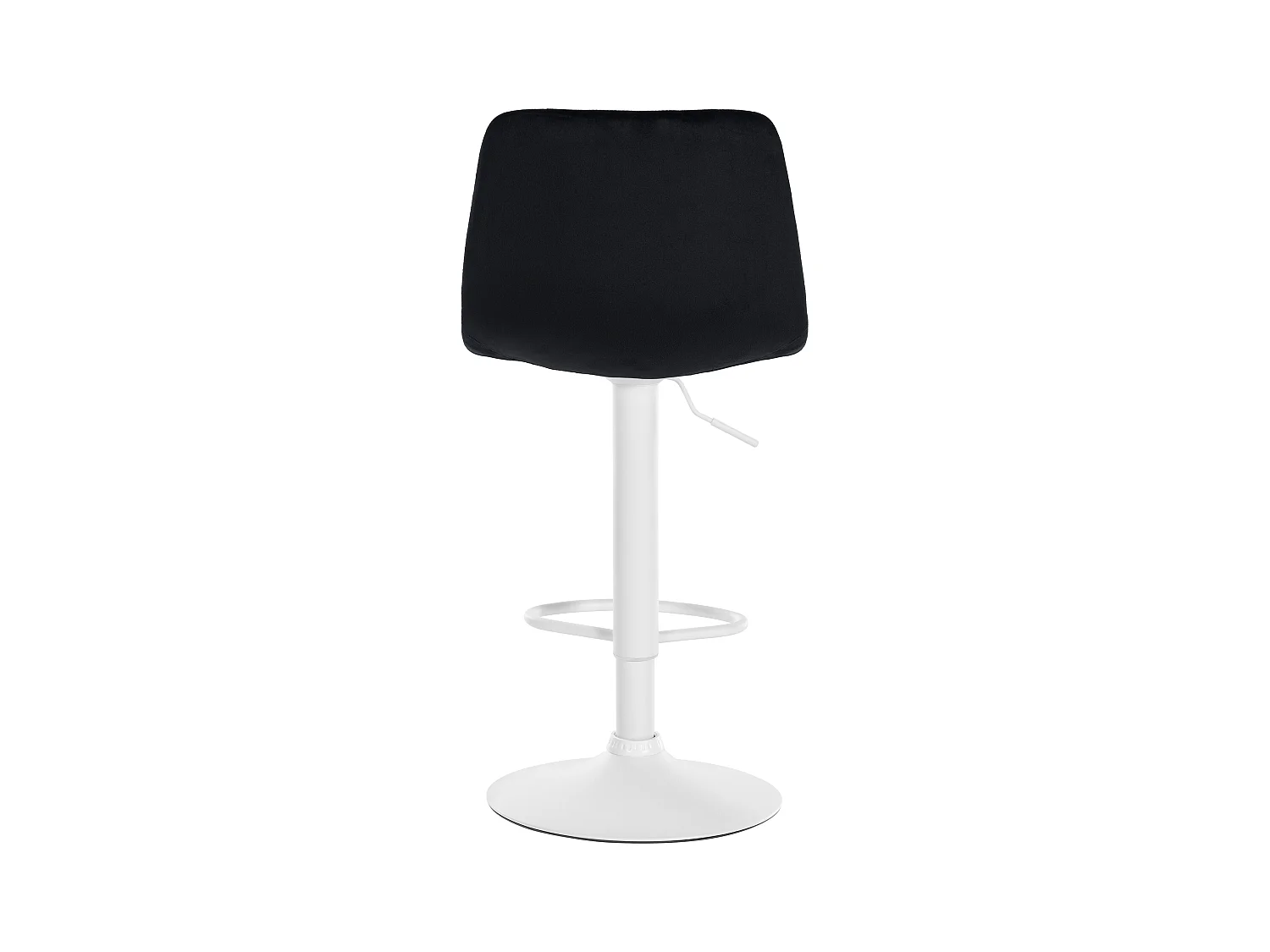 Lot de 2  Tabouret de bar - Velours & Métal blanc mat - Noir - Divo