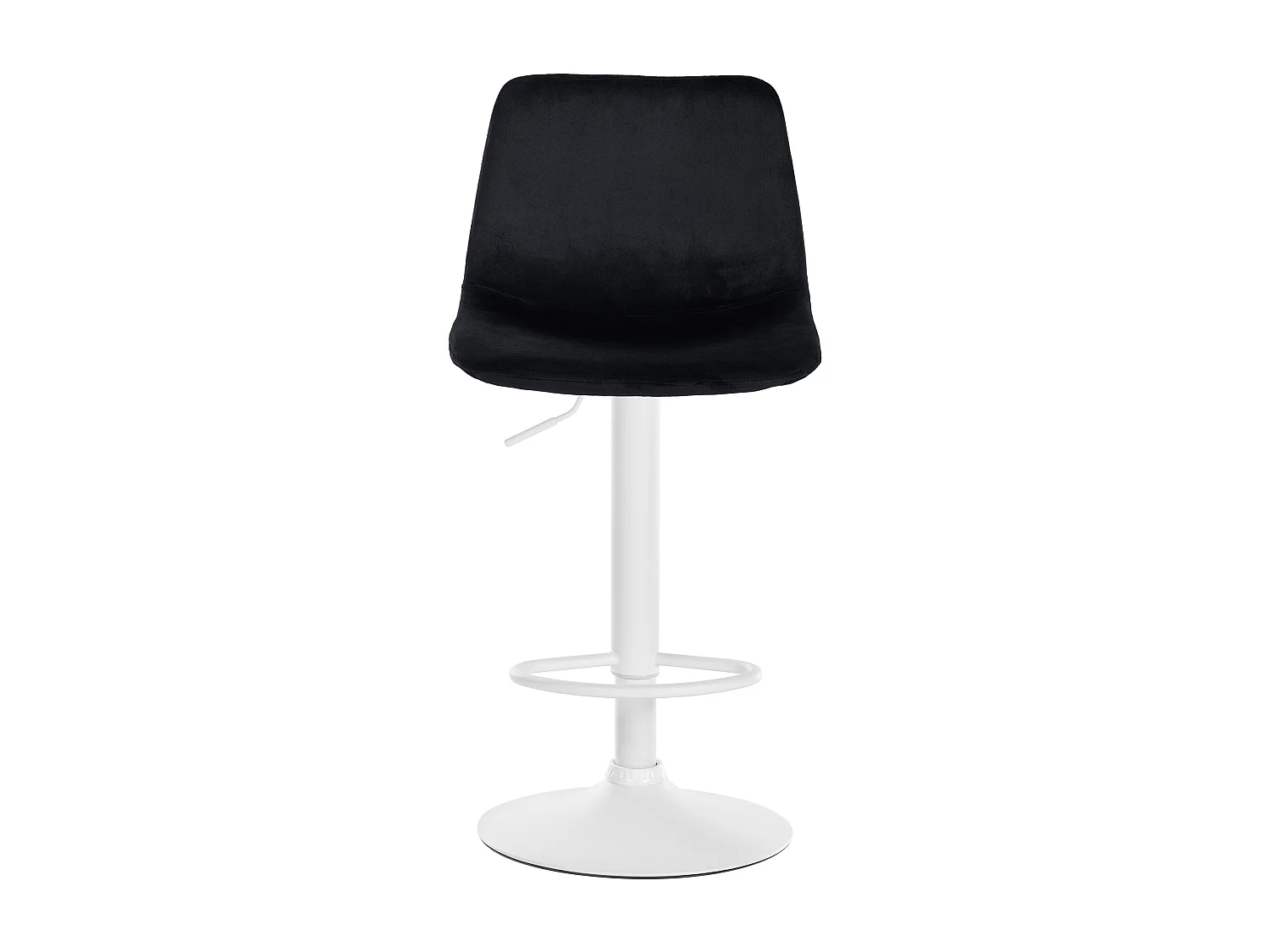 Lot de 2  Tabouret de bar - Velours & Métal blanc mat - Noir - Divo