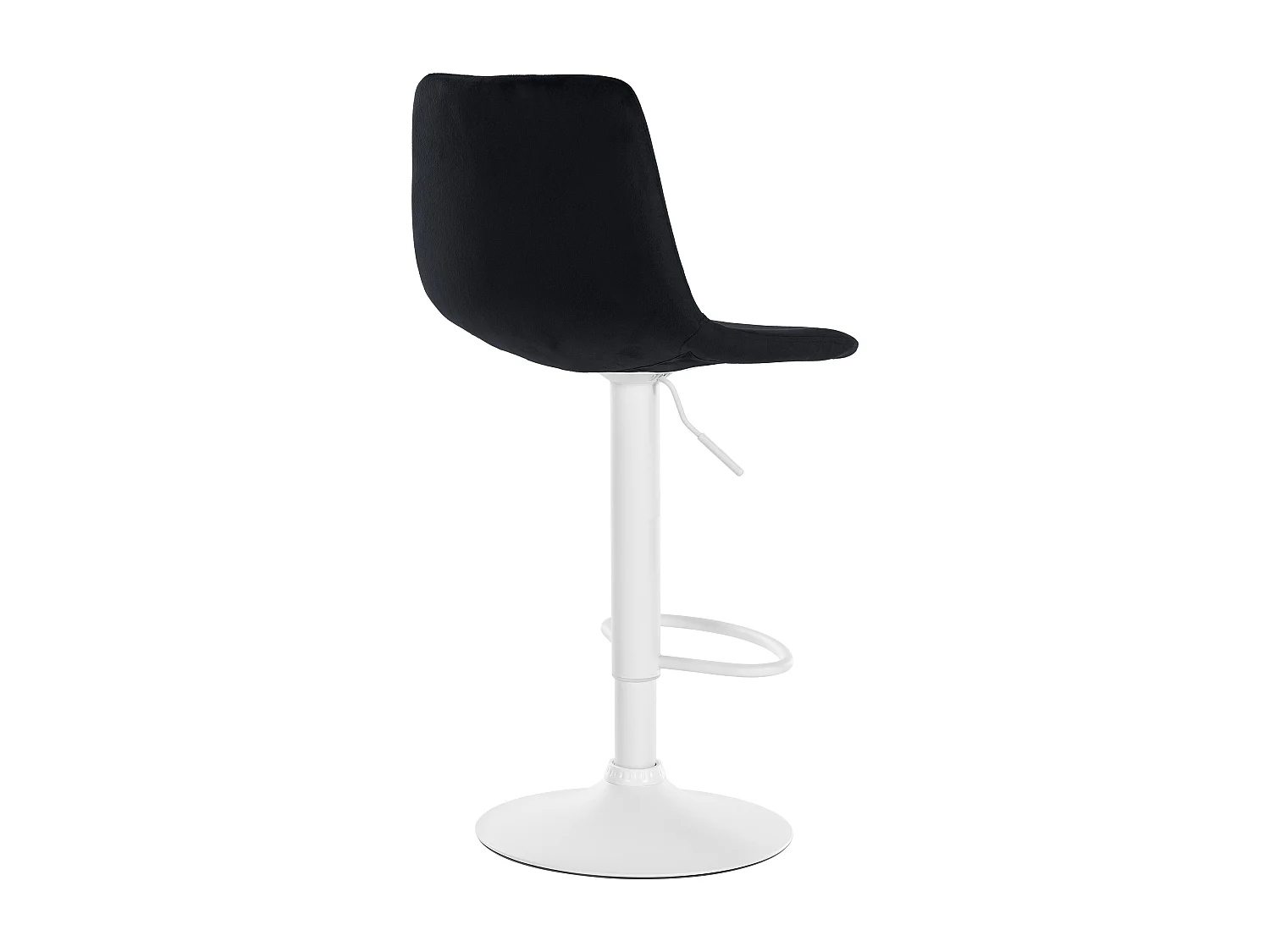 Lot de 2  Tabouret de bar - Velours & Métal blanc mat - Noir - Divo