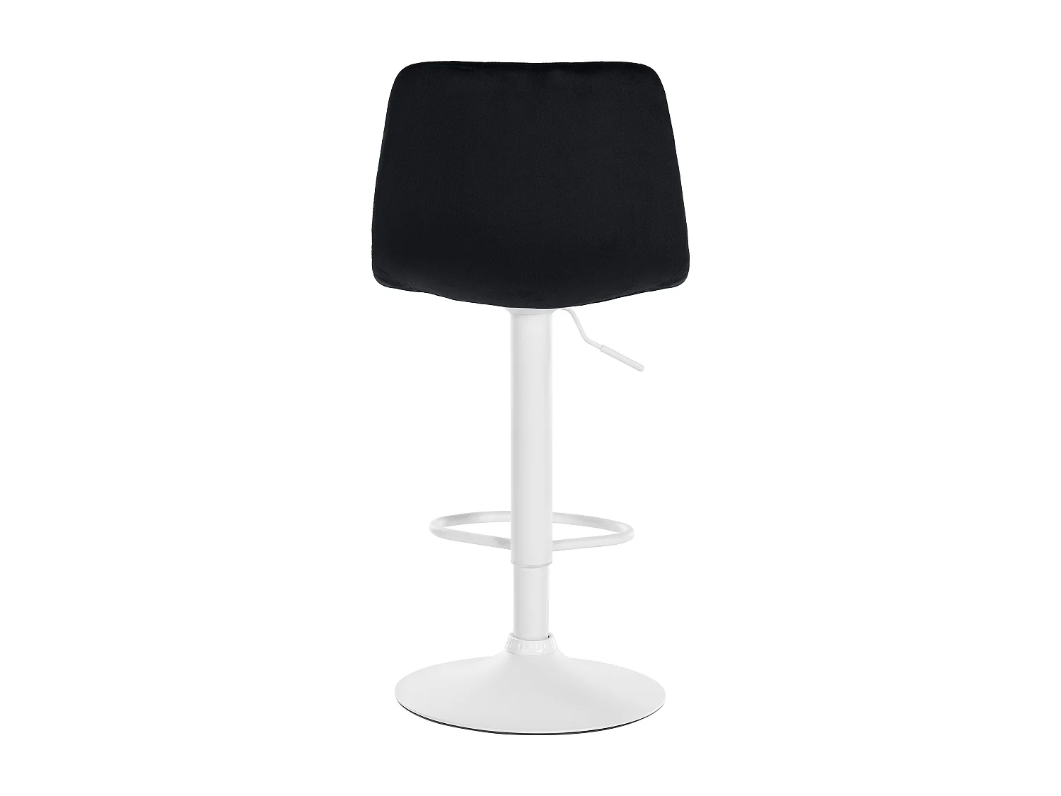 Lot de 2  Tabouret de bar - Velours & Métal blanc mat - Noir - Divo