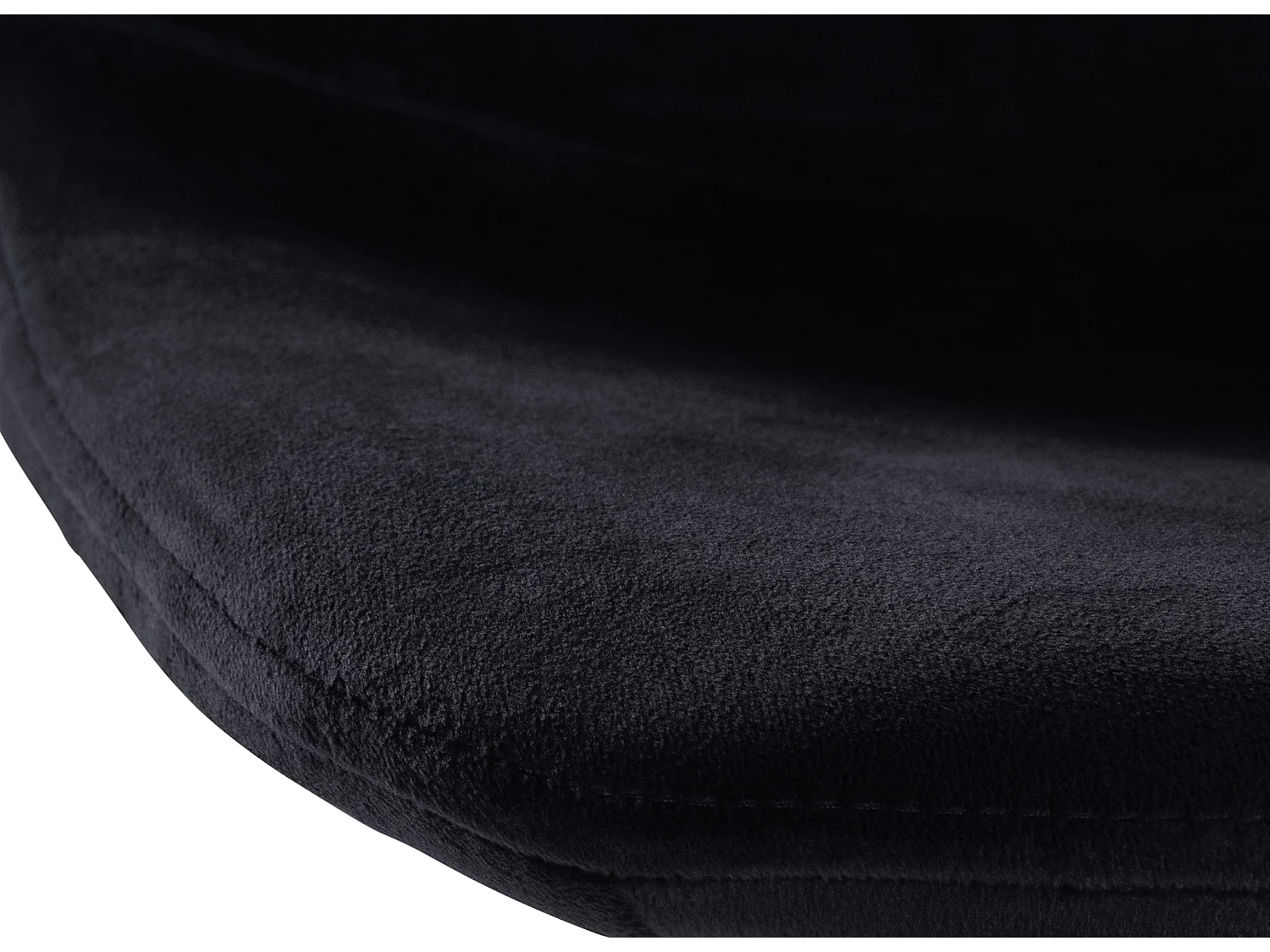 Lot de 2  Tabouret de bar - Velours & Métal blanc mat - Noir - Divo