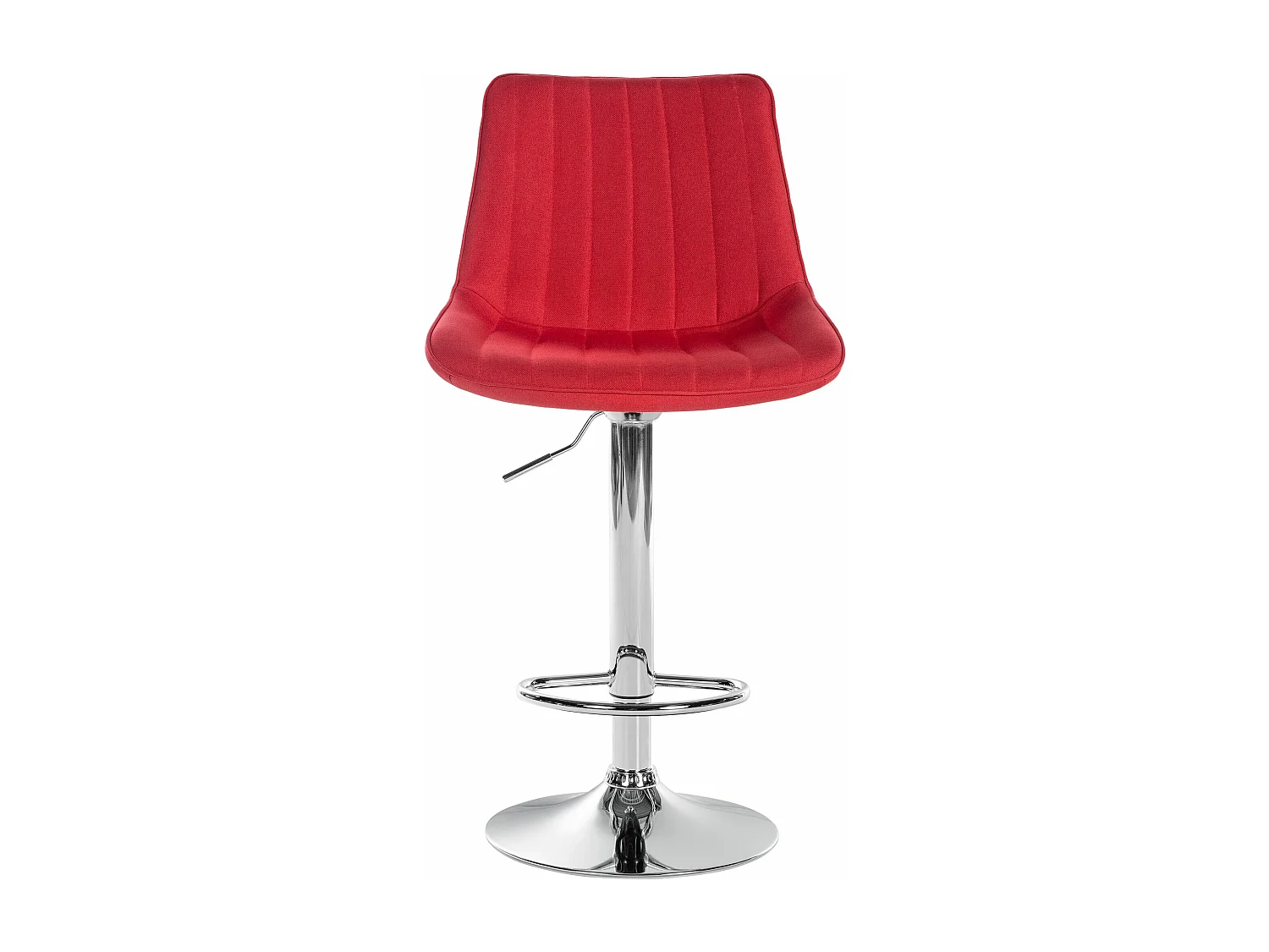Tabouret de bar - Tissu & Chrome - Rouge - Toni