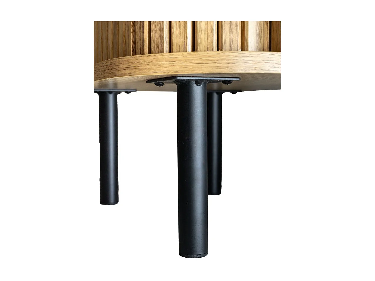 Table de nuit en lamelles bois et métal Kyoto (Lot de 2)