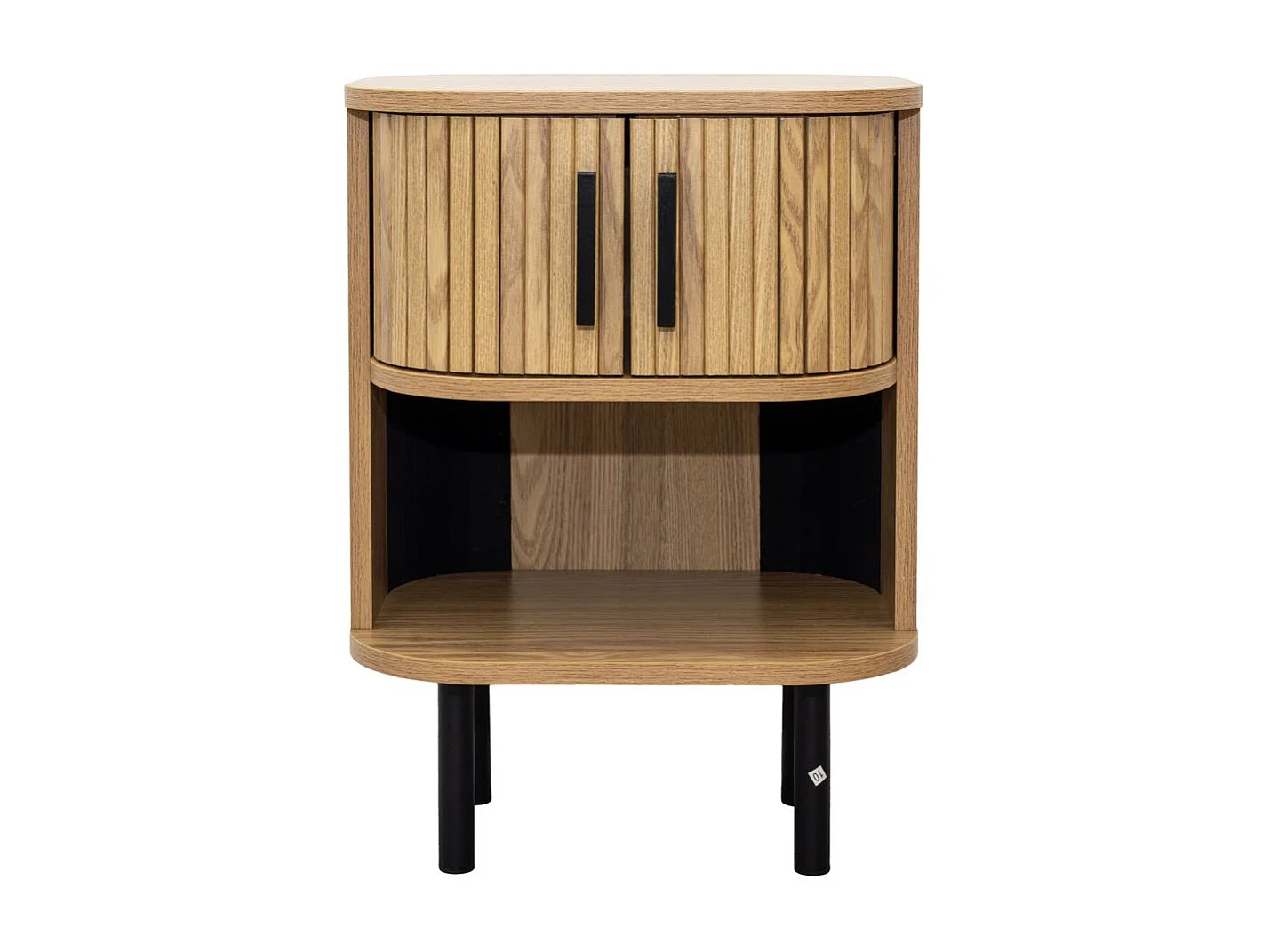 Table de nuit en lamelles bois et métal Kyoto (Lot de 2)