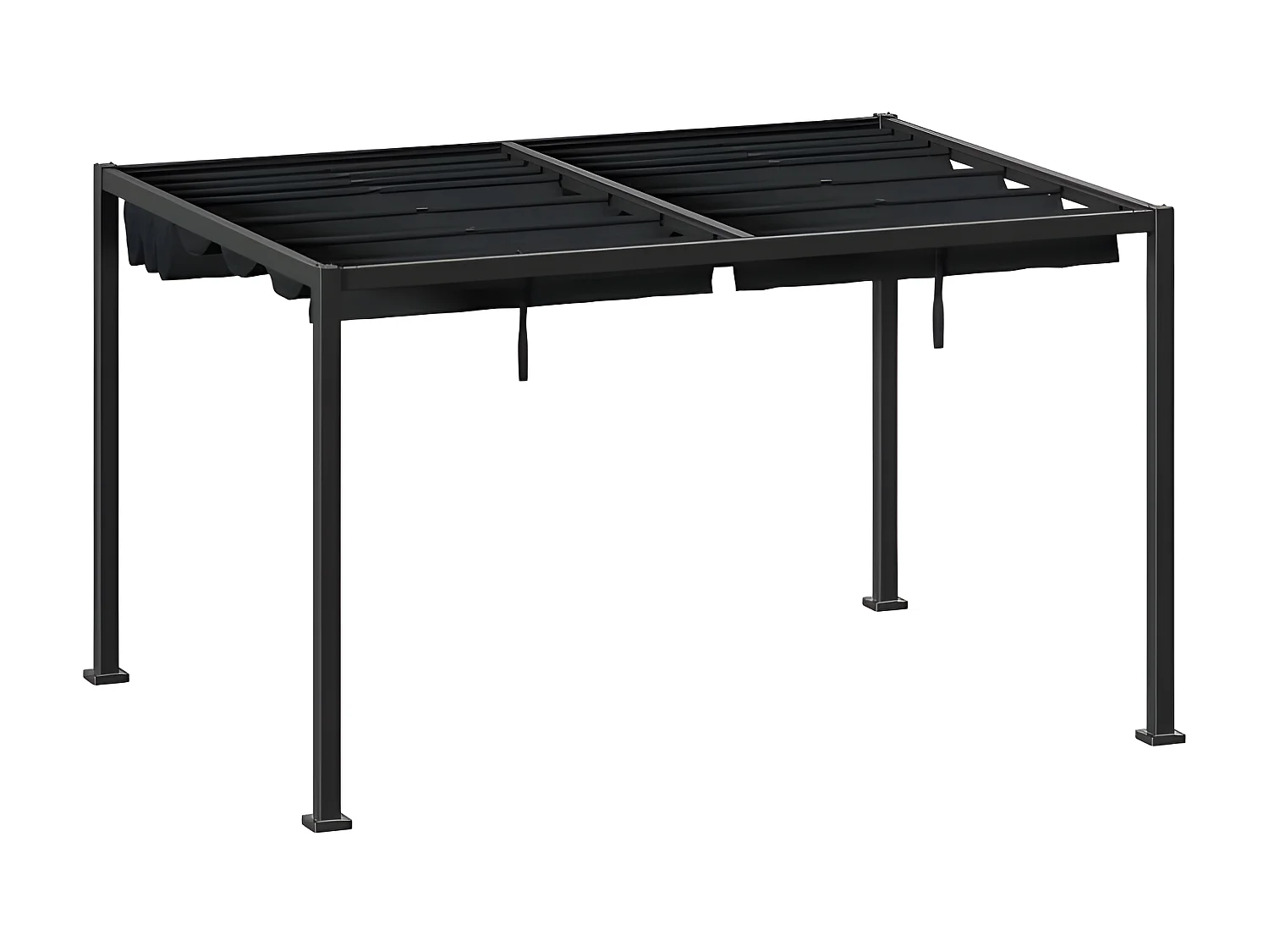 Tonnelle 4 x 3 m aluminium ardoise / graphite Zalya Hespéride