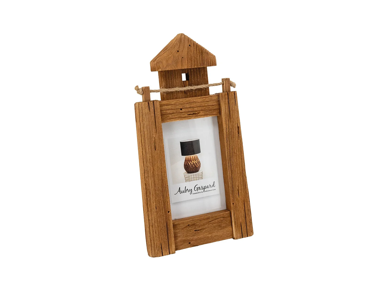 Cadre photo en bois recyclé Phare