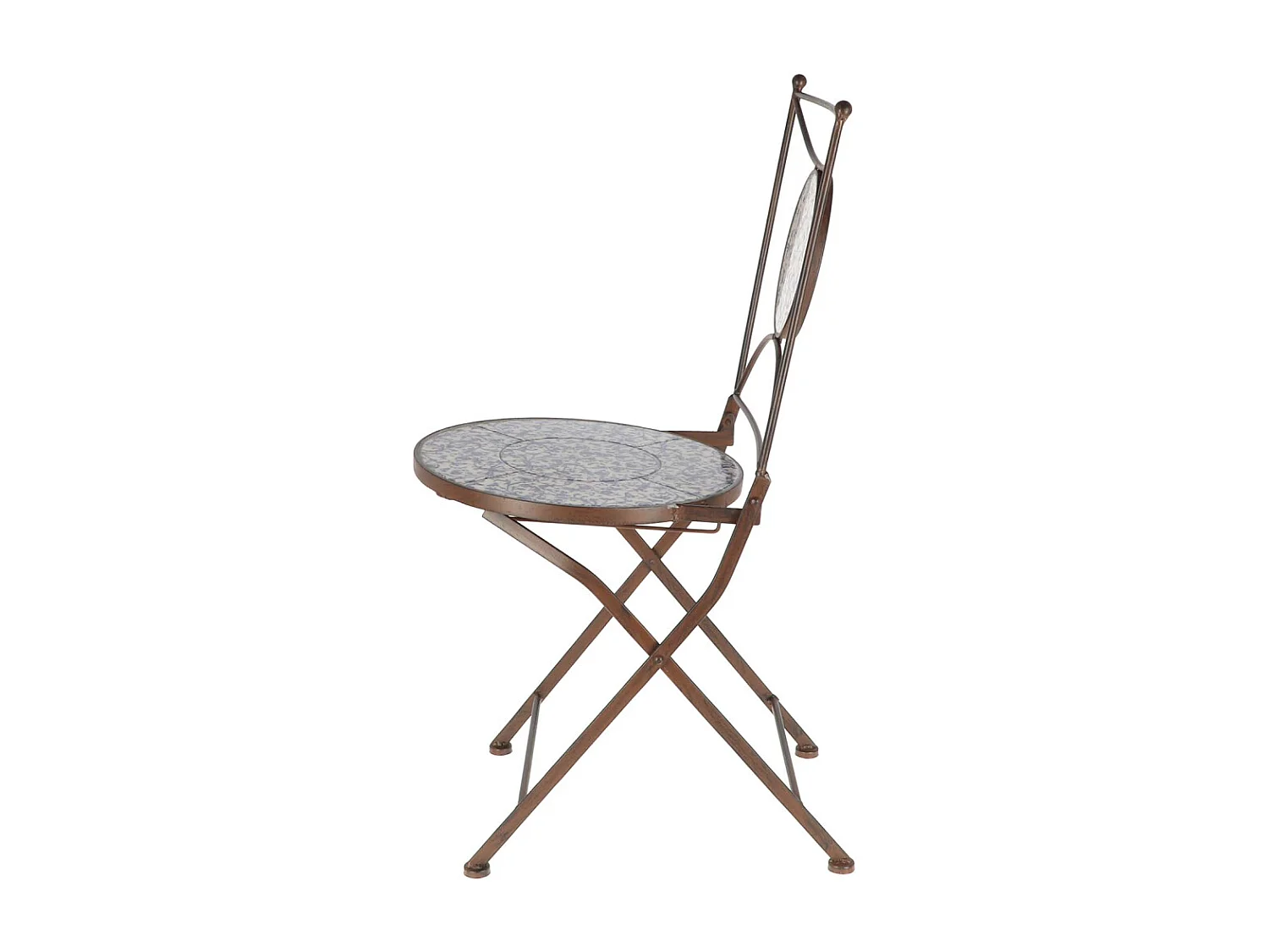 Chaise jardin fer forgé céramique Lot de 2