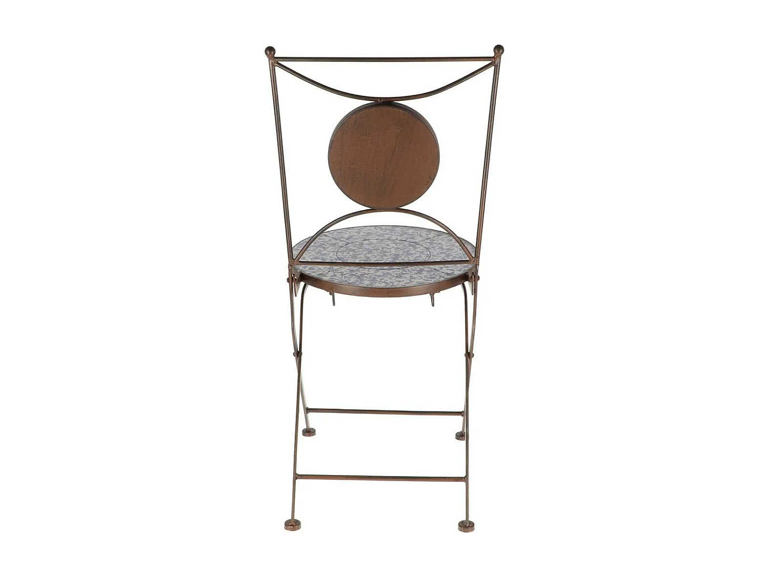 Chaise jardin fer forgé céramique Lot de 2