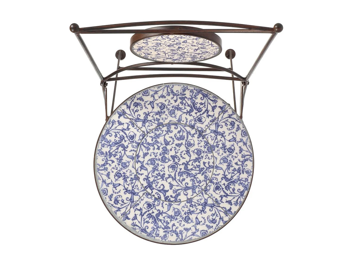 Chaise jardin fer forgé céramique Lot de 2