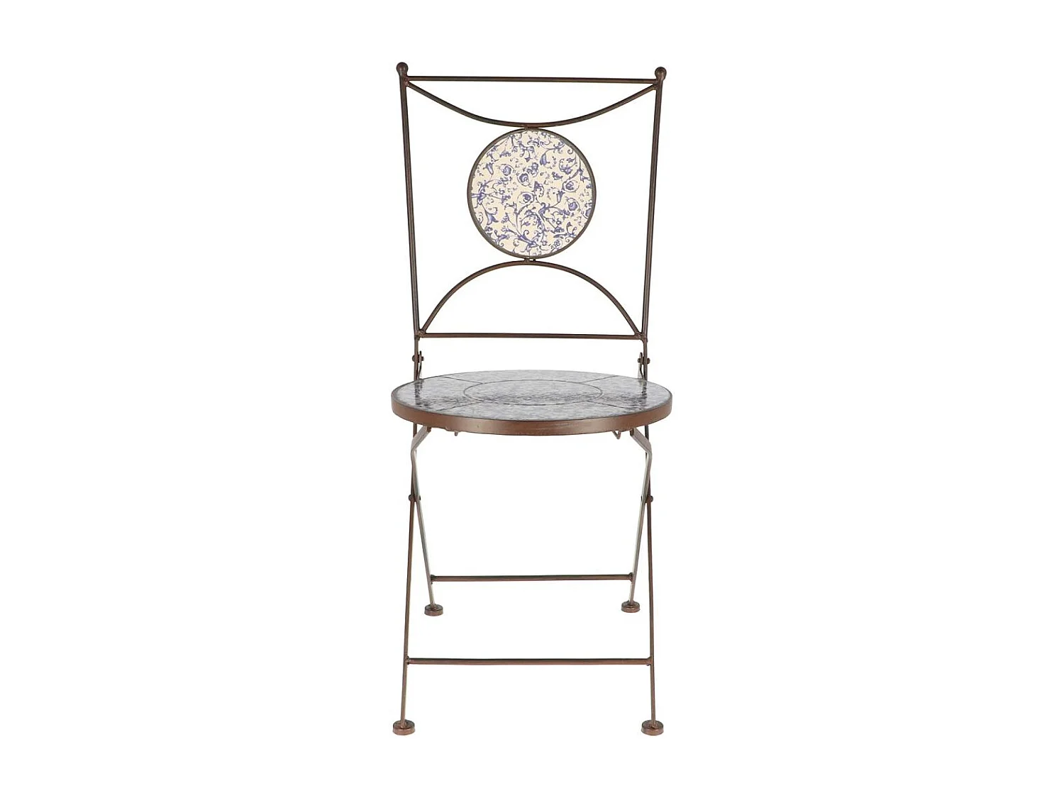 Chaise jardin fer forgé céramique Lot de 2