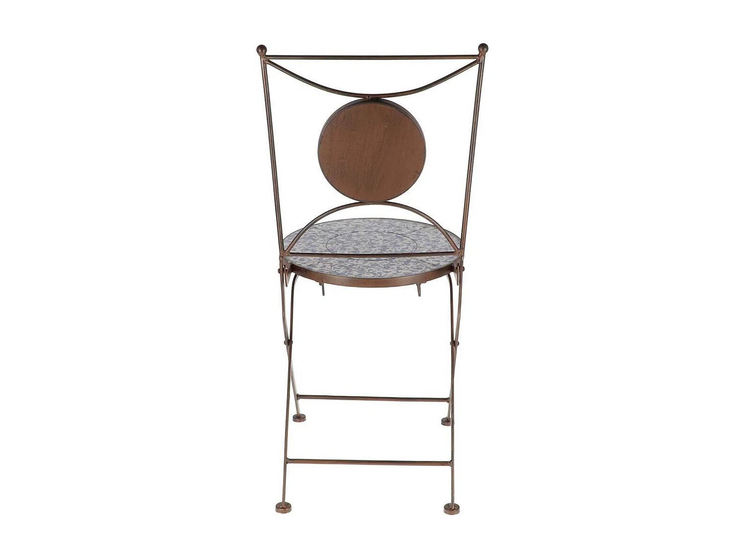 Chaise jardin fer forgé céramique Lot de 2