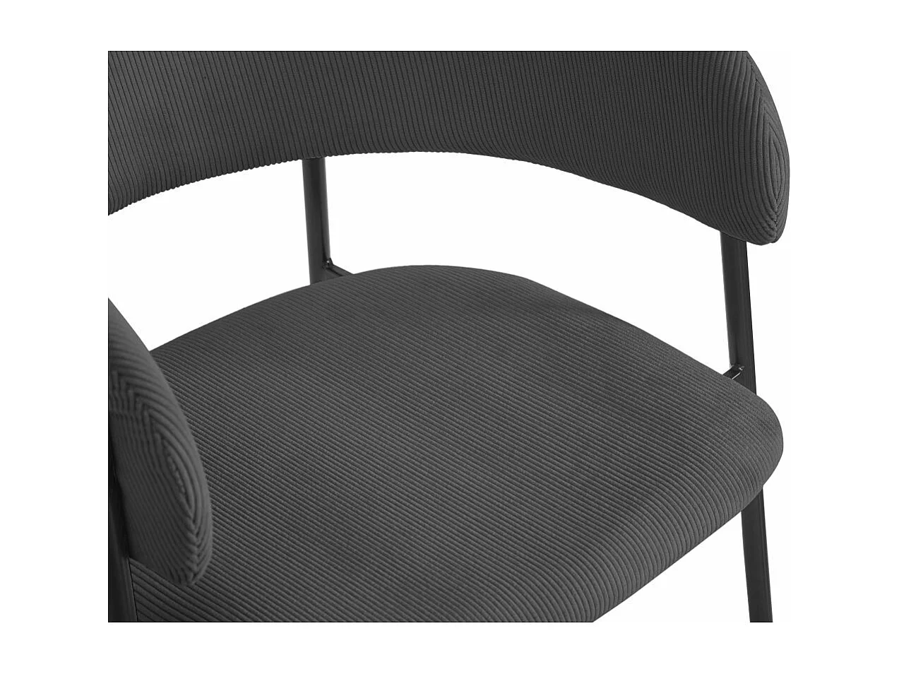 Lot de 6 chaises BOLD en velours côtelé - Gris anthracite