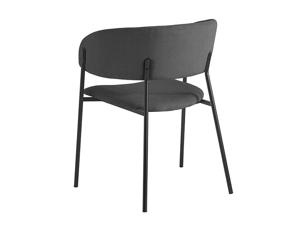 Lot de 4 chaises BOLD en velours côtelé - Gris anthracite