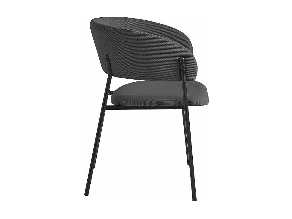 Lot de 4 chaises BOLD en velours côtelé - Gris anthracite