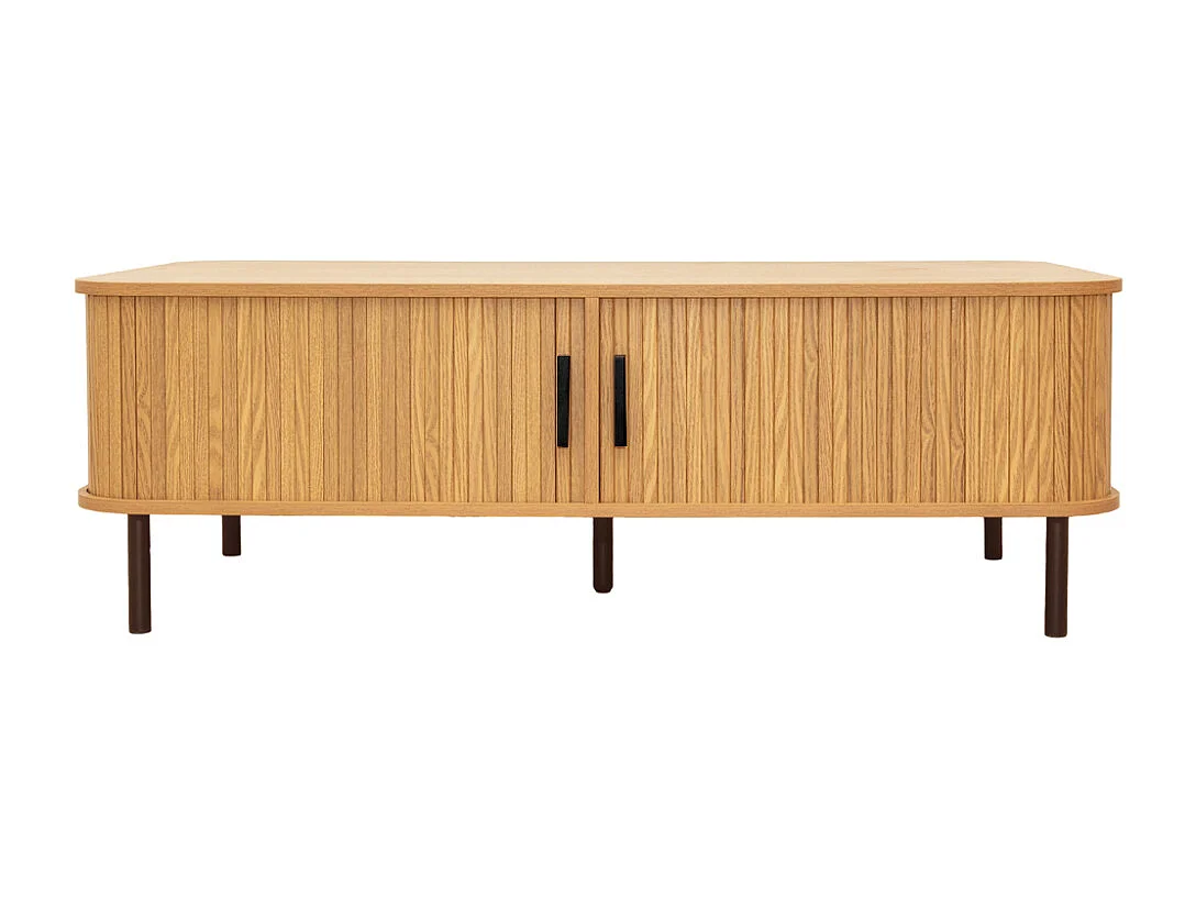 Ensemble table basse et meuble TV en bois et métal Kyoto