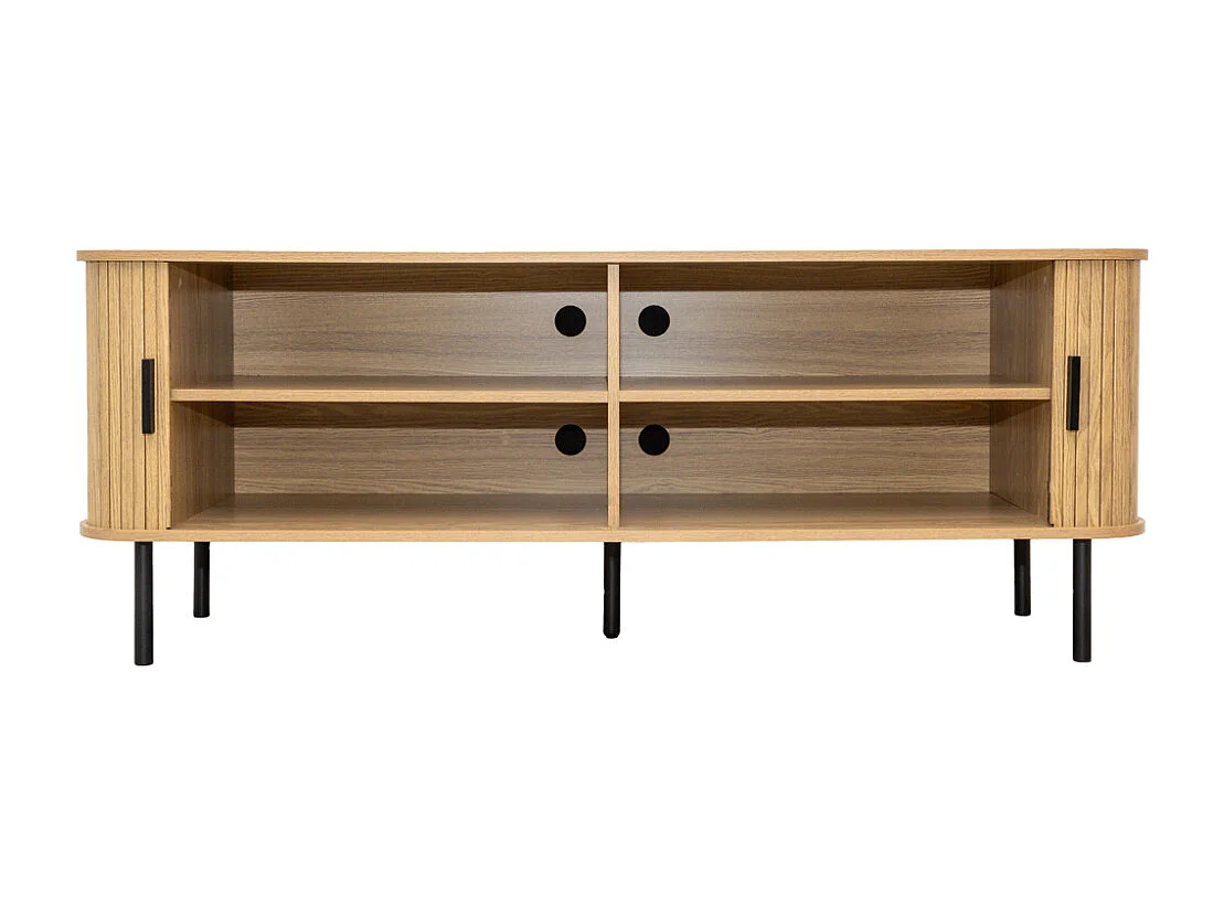 Ensemble table basse et meuble TV en bois et métal Kyoto