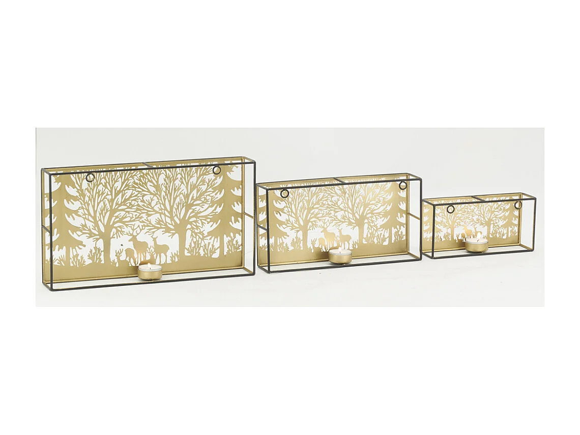 Photophores en métal Cerf rectangulaires