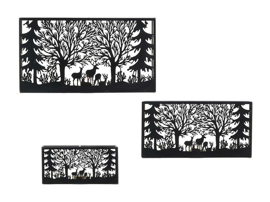 Photophores en métal Cerf rectangulaires