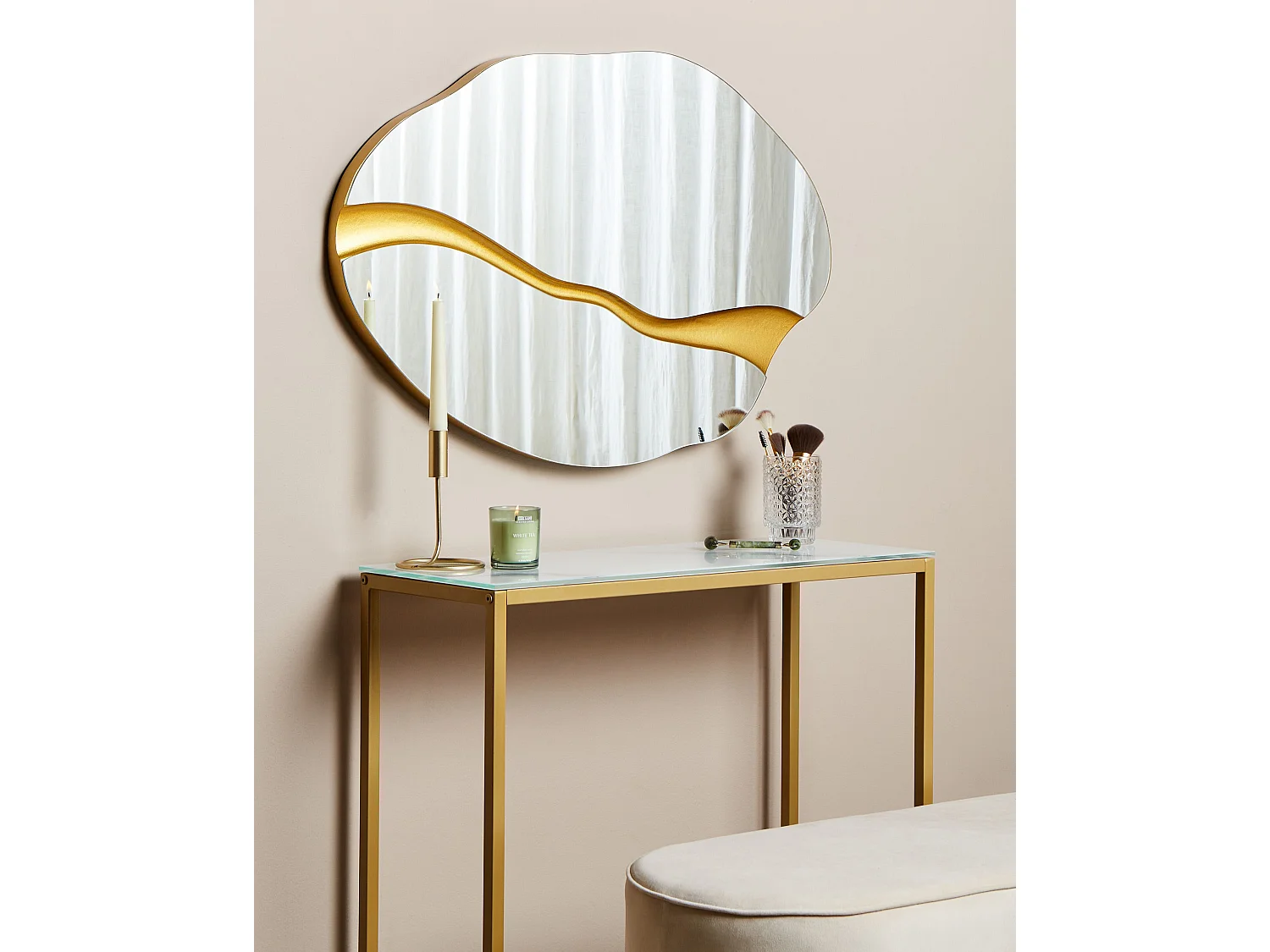 Miroir POIVRES 90 cm 60 cm Doré