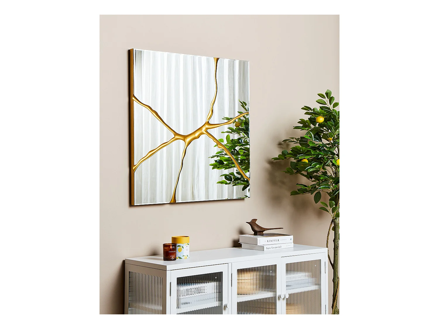 Wandspiegel COOLE 80 cm 80 cm Gold