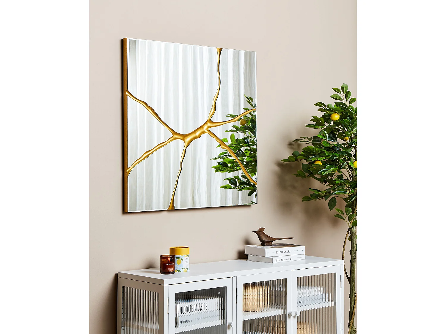 Wall Mirror COOLE 80 cm 80 cm Gold