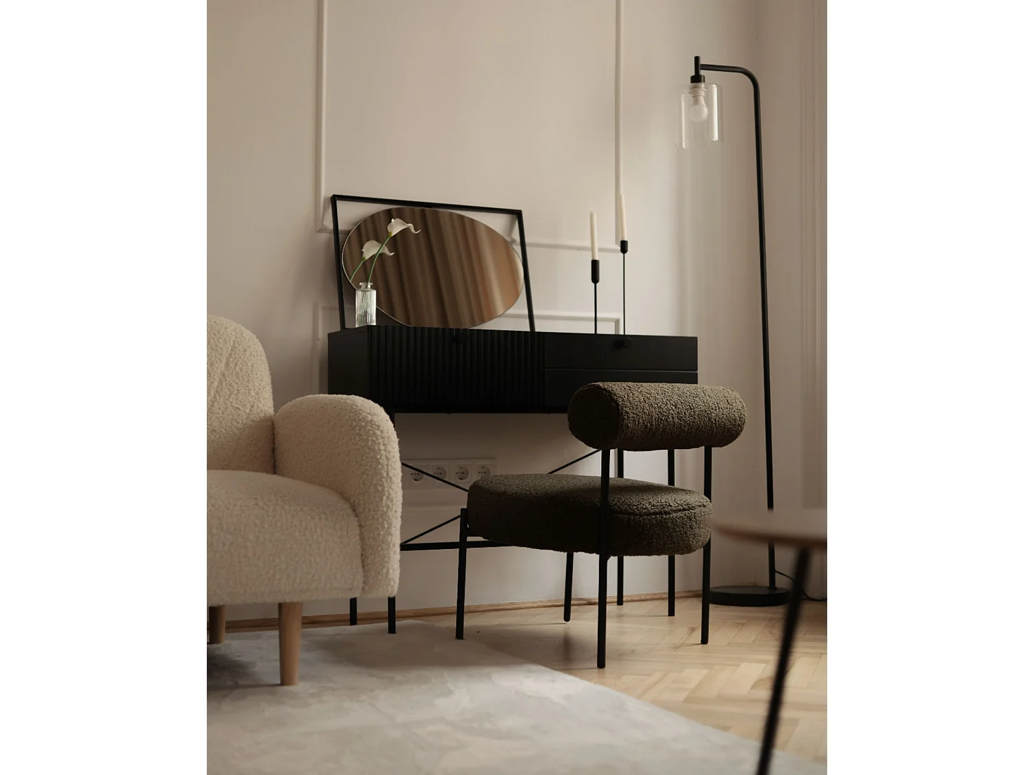Wandspiegel NIBELLE 40 cm 60 cm Metaal Zwart