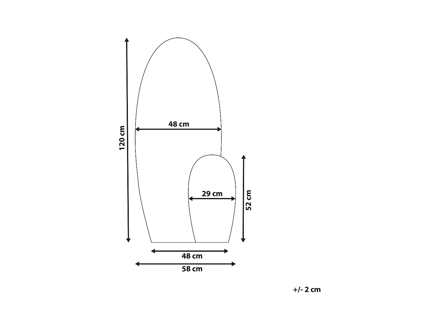 Wandspiegel VIERZON 58 cm 120 cm Zwart