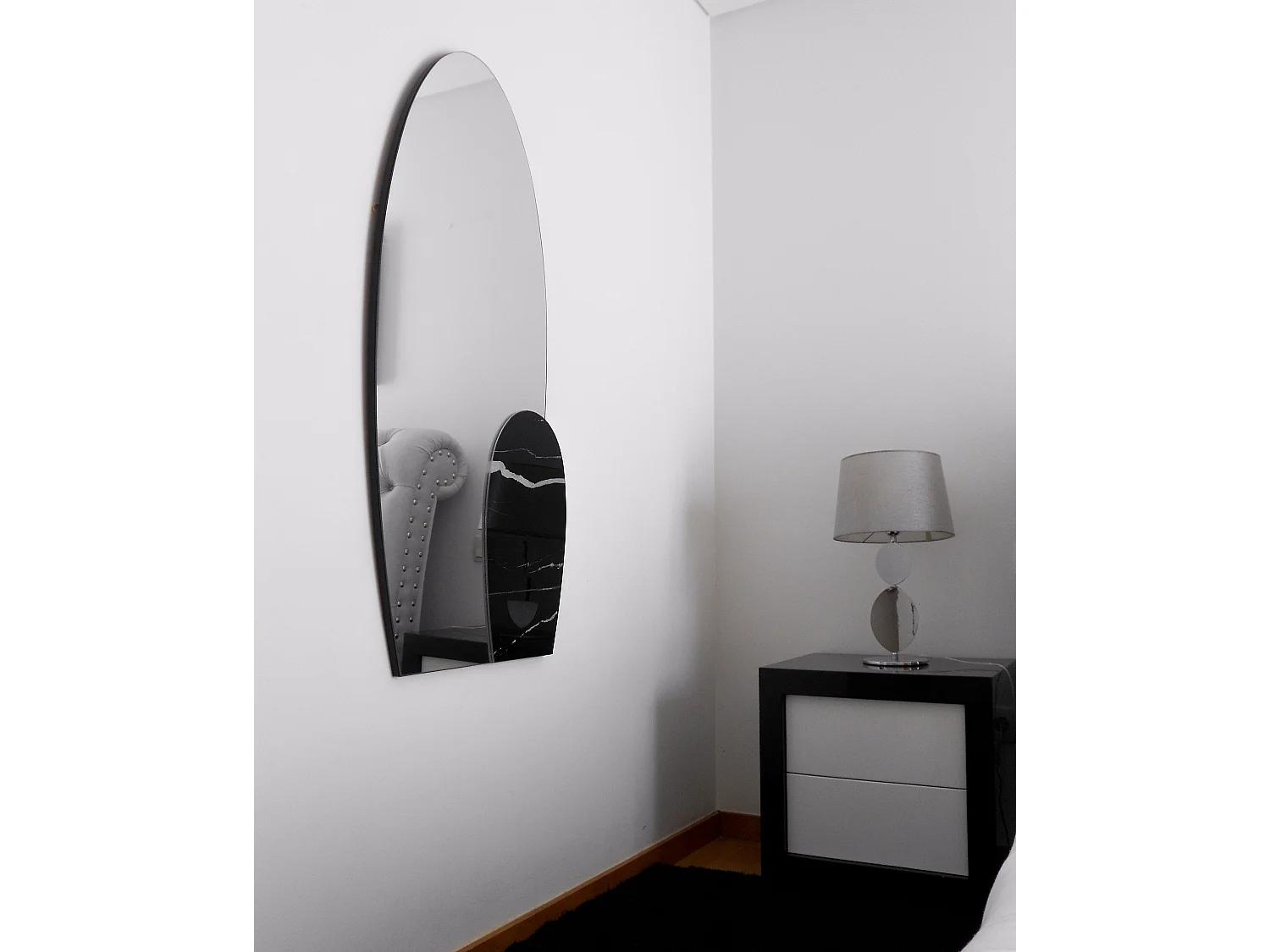 Miroir VIERZON 58 cm 120 cm Noir