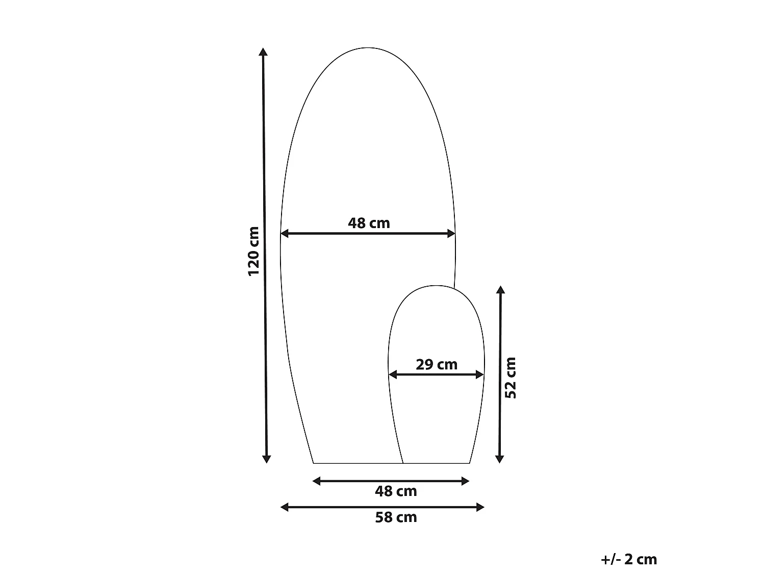 Specchio VIERZON 58 cm 120 cm Nero