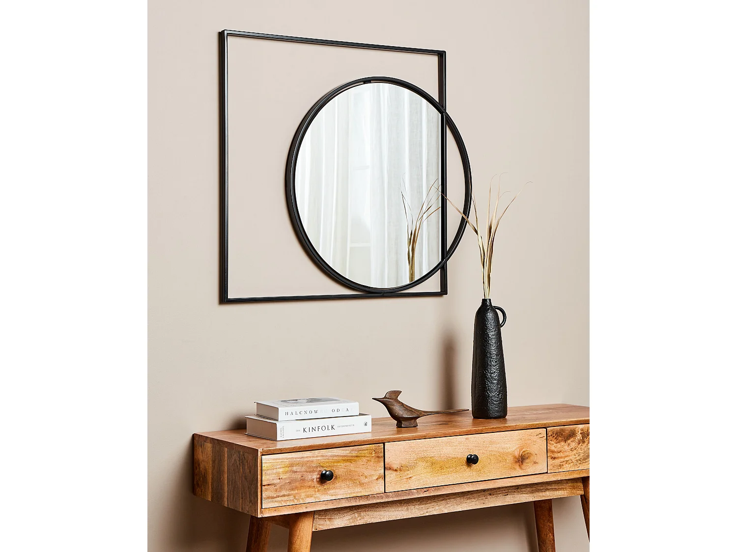 Miroir AUXY 79 cm 70 cm Métal Noir