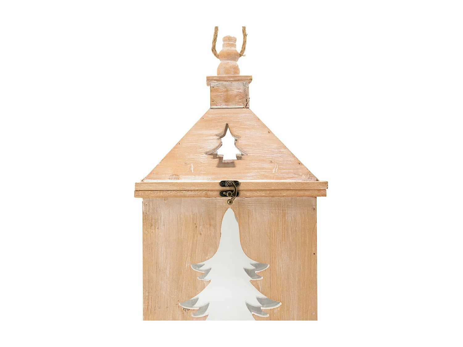 Lanterne en pin et métal Sapin (Lot de 2)
