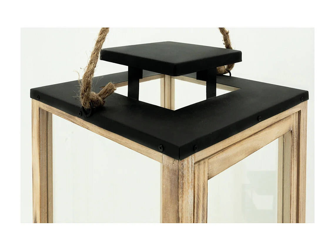 Lanternes en bois et métal (Lot de 3)