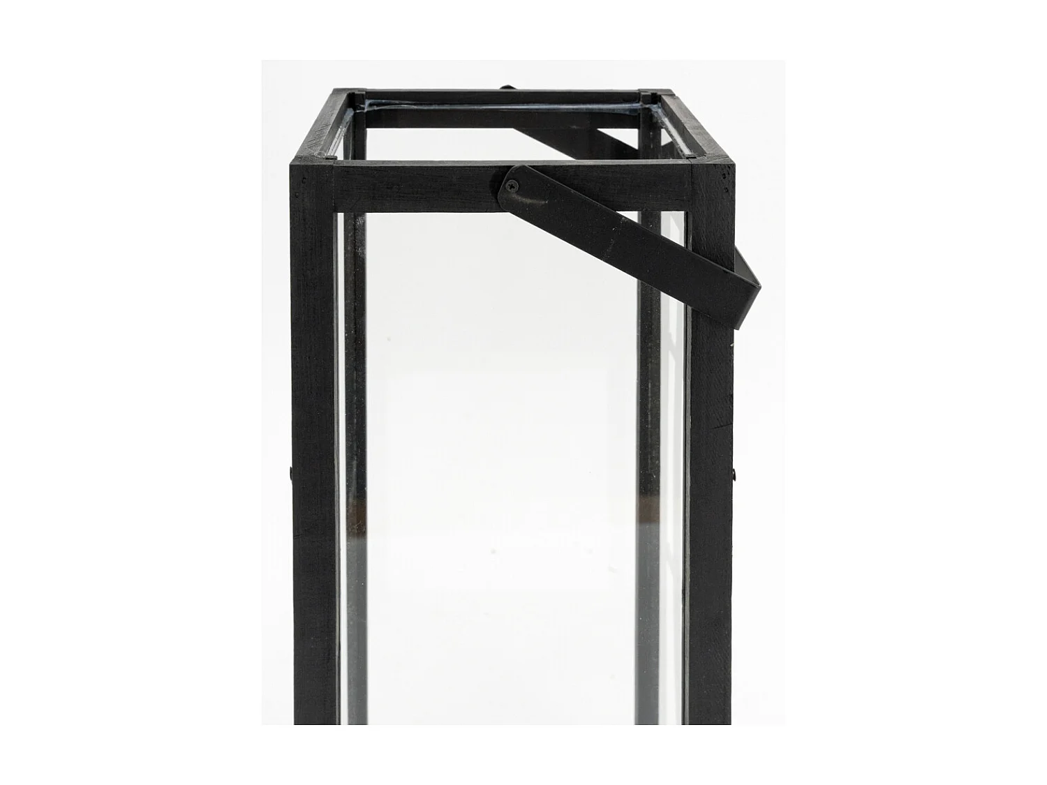 Lanterne en pin et métal noires (Lot de 2)