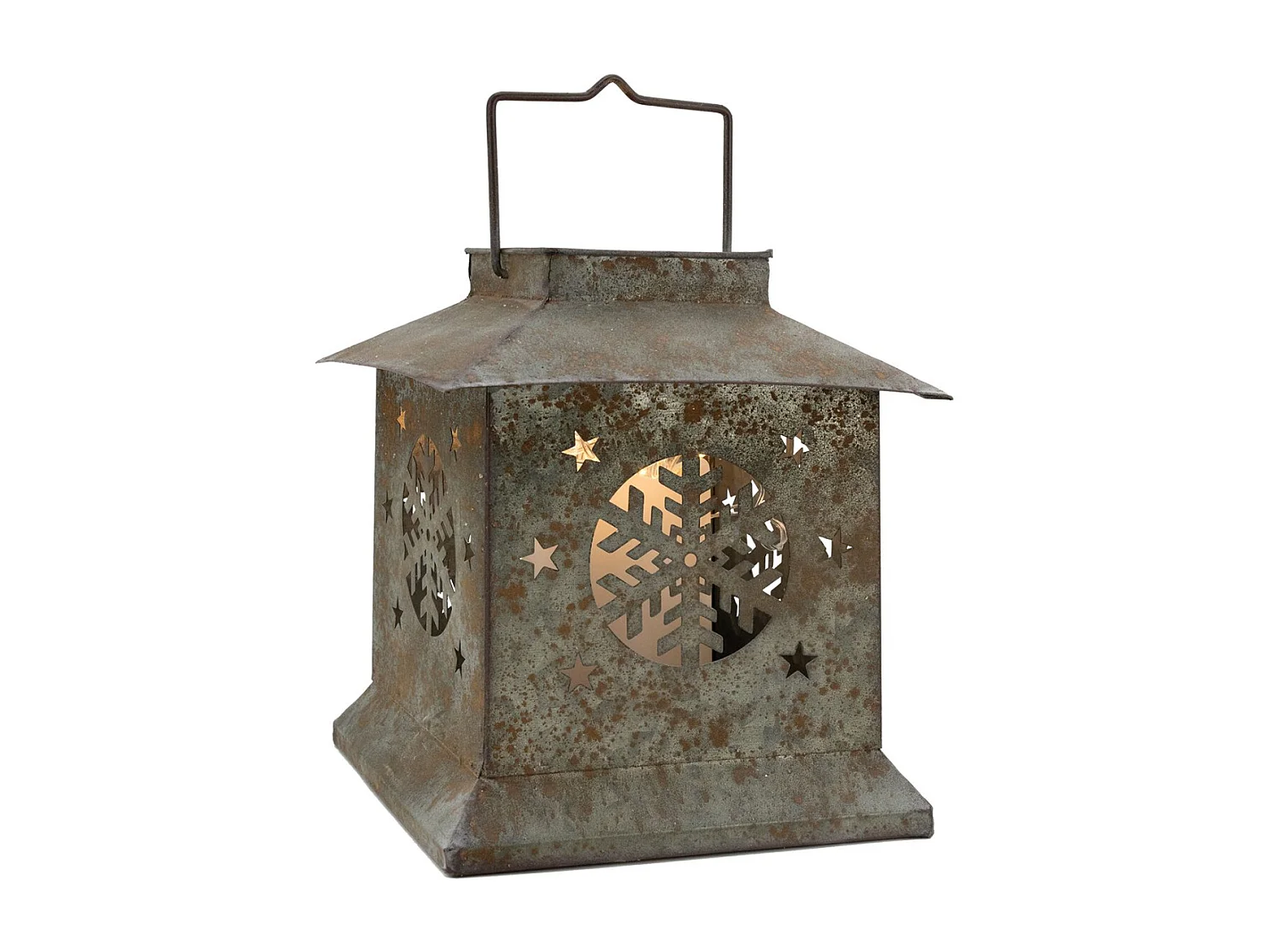 Lanterne Flocon en métal et Led