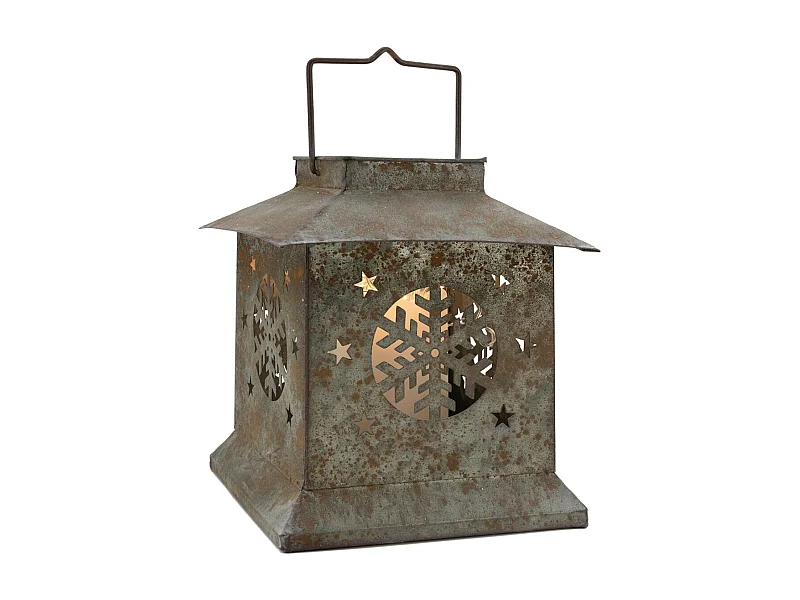 Lanterne Flocon en métal et Led