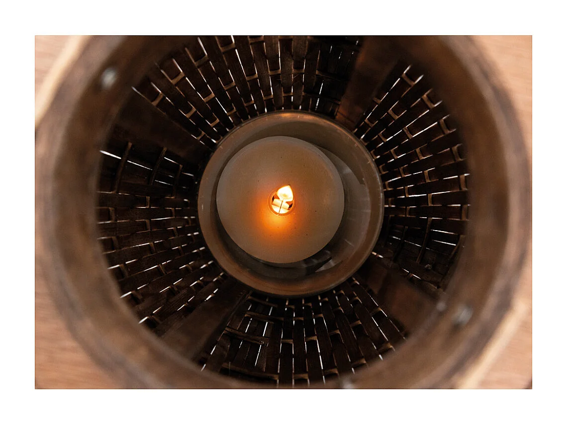 Lanterne ronde en pin Grand modèle